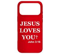 Carcasa para iPhone 17 Pro MAX Jesús te ama Juan 3 16 Porque Dios amó al Mundo