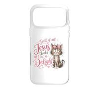 Carcasa para iPhone 17 Pro MAX Jesus Thinks I'm A Delight Funny Christian Faith Cat Lover