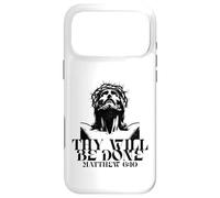 Carcasa para iPhone 17 Pro MAX Jesús Tu Voluntad Hágase Verso de la Biblia Católica Mateo 6 10