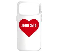 Carcasa para iPhone 17 Pro MAX John 3:16 God So Loved The World Bible Verse Reference Heart
