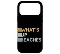 Carcasa para iPhone 17 Pro MAX Juego de Palabras Retro de los Ochenta en la Playa | ¿Qué Pasa Playas