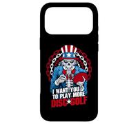 Carcasa para iPhone 17 Pro MAX Jugar Más Disco Golf Frolf Patriótico Goth USA Uncle Sam Skull