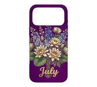 Carcasa para iPhone 17 Pro MAX July Birth Flower Larkspur & Water Lily Cute Floral Birthday
