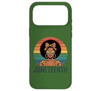 Carcasa para iPhone 17 Pro MAX Juneteenth 1865 Mujeres Afro Leopard Melanina Libertad