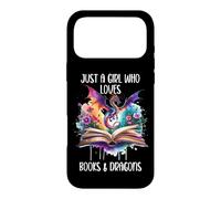 Carcasa para iPhone 17 Pro MAX Just a Girl Who Loves Dragons and Books Fantasy Book Dragon