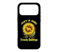 Carcasa para iPhone 17 Pro MAX Just A Girl Who Loves French Bulldogs Dog Puppy Sunflower