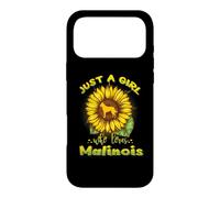 Carcasa para iPhone 17 Pro MAX Just A Girl Who Loves Malinois Dog Funny Sunflower Lover