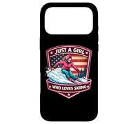 Carcasa para iPhone 17 Pro MAX Just A Girl Who Loves Skiing American Skier Ski Resort USA