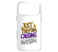 Carcasa para iPhone 17 Pro MAX Just A They Them Causing Mayhem Humor Divertido Orgullo LGBT