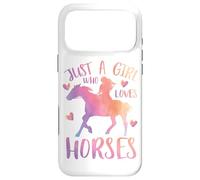 Carcasa para iPhone 17 Pro MAX Justo una Chica Que ama a los Caballos Acuarela Caballo Western Rider