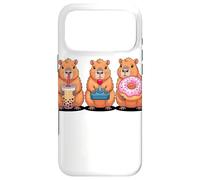 Carcasa para iPhone 17 Pro MAX Kawaii Capybaras Té con Leche Video Game Gamer Donut