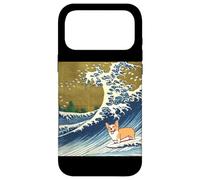Carcasa para iPhone 17 Pro MAX Kawaii Cute Corgi on The Great Wave in Hokusai Style