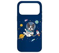 Carcasa para iPhone 17 Pro MAX Kawaii Kids & Boys Astronaut Space Boston Terrier Dog Lover