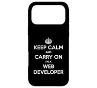 Carcasa para iPhone 17 Pro MAX Keep Calm and Carry On I'm a Web Developer - Divertido