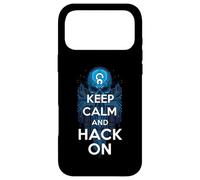 Carcasa para iPhone 17 Pro MAX Keep Calm and Hack On Hacker Skull Circuit Board