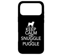 Carcasa para iPhone 17 Pro MAX Keep Calm and Snuggle A Puggle Dog Lover Pug Camiseta