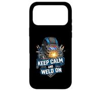 Carcasa para iPhone 17 Pro MAX Keep Calm and Weld On Funny Welder Metalworking