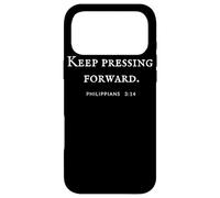 Carcasa para iPhone 17 Pro MAX Keep Pressing Forward Filipenses 3:14 Versículo de la Biblia