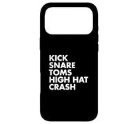 Carcasa para iPhone 17 Pro MAX Kick Snare TOMS High Hat Crash Drum Set Texto