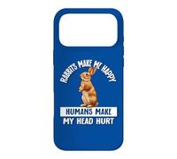 Carcasa para iPhone 17 Pro MAX Kids Womens Humans Hurt My Head Bunny Rabbits Make Me Happy