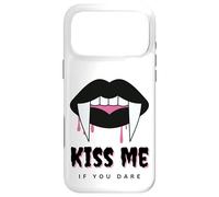 Carcasa para iPhone 17 Pro MAX Kiss Me If You Dare Halloween Vampire Fangs