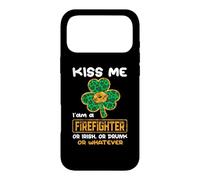 Carcasa para iPhone 17 Pro MAX Kiss Me I'm A Firefighter with Shamrock St Patricks Day