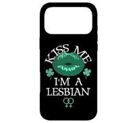 Carcasa para iPhone 17 Pro MAX Kiss Me I'm a Lesbian St Patricks Day Green Lips Les Pride
