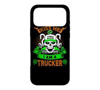 Carcasa para iPhone 17 Pro MAX Kiss Me I'm A Trucker Skull Lucky Shamrock St Patricks Day