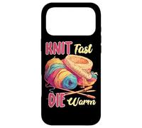 Carcasa para iPhone 17 Pro MAX Knit Fast, Die Warm Knitting Lover for Knitters