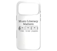 Carcasa para iPhone 17 Pro MAX La alfabetización Musical Importa Me Gusta Comer Cachorros Meme Divertido