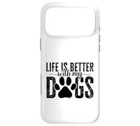 Carcasa para iPhone 17 Pro MAX La Vida es Mejor con el diseño de Huellas de mi Perro