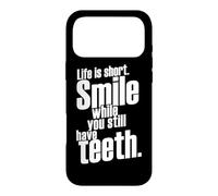 Carcasa para iPhone 17 Pro MAX La Vida es una Sonrisa Corta Mientras todavía Tienes Dientes Diciendo Cita