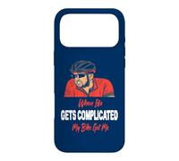 Carcasa para iPhone 17 Pro MAX La Vida se complica mi Bicicleta me consiguió un Ciclista Divertido