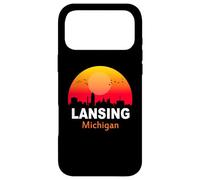 Carcasa para iPhone 17 Pro MAX Lansing Michigan Vintage Sunset Retro City State USA