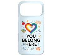 Carcasa para iPhone 17 Pro MAX Lápiz Rainbow Pencil Heart Pride Teacher LGBTQ+ de You Belong Here