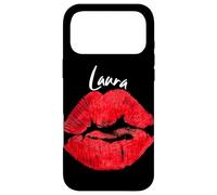 Carcasa para iPhone 17 Pro MAX Laura Red Lips Nombre Personalizado