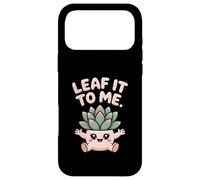 Carcasa para iPhone 17 Pro MAX Leaf It To Me Kawaii Juego de Palabras de Plantas de Interior Lindo botánico
