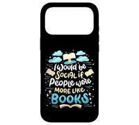 Carcasa para iPhone 17 Pro MAX Lector Divertido de Lectura de Libros con Cita Me gustaría ser Social