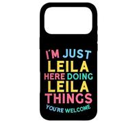 Carcasa para iPhone 17 Pro MAX Leila Aquí Haciendo Leila Cosas Funny Leila Nombre