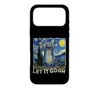 Carcasa para iPhone 17 Pro MAX Let it Gogh Funny Van Gogh Starry Night Raccoon