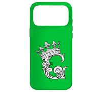 Carcasa para iPhone 17 Pro MAX Letra G Inicial + Corona Verde Kelly