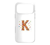 Carcasa para iPhone 17 Pro MAX Letter K Candy Rainbow Sprinkles Monogram Men, Women, Kids