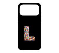Carcasa para iPhone 17 Pro MAX Letter L Candy Rainbow Sprinkles Monogram Men, Women, Kids