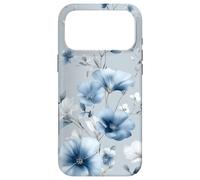 Carcasa para iPhone 17 Pro MAX Light Blue Flower Lover Cute Girly Navy Floral Nature