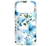Carcasa para iPhone 17 Pro MAX Light Blue Flower Lover Cute Girly Navy Floral Nature