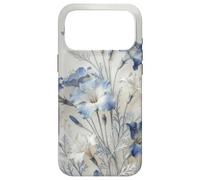Carcasa para iPhone 17 Pro MAX Light Blue Flower Lover Cute Girly Navy Floral Nature