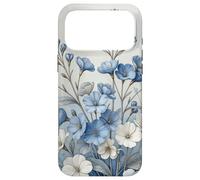 Carcasa para iPhone 17 Pro MAX Light Blue Flower Lover Cute Girly Navy Floral Nature