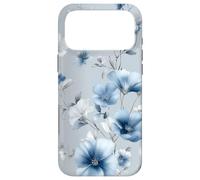 Carcasa para iPhone 17 Pro MAX Light Blue Flower Lover Cute Girly Navy Floral Nature
