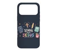 Carcasa para iPhone 17 Pro MAX Linda Escuela Cristiana con Jesús Volver a la Escuela F