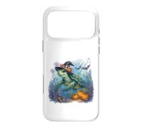 Carcasa para iPhone 17 Pro MAX Linda Tortuga Marina Bruja Halloween bajo el Agua